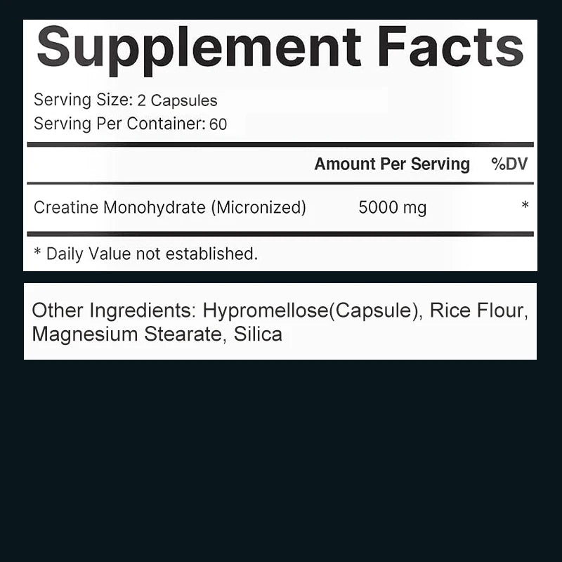 Micronized Creatine 5000mg 120 Capsules