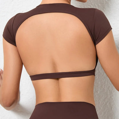 Breathable Backless Sports Shirt Yoga Crop Top