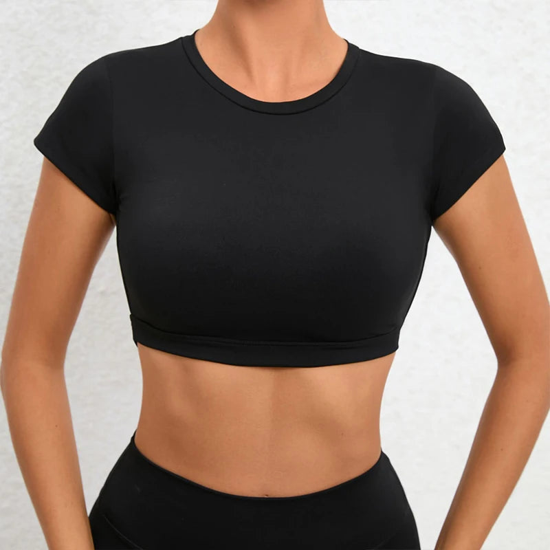 Breathable Backless Sports Shirt Yoga Crop Top