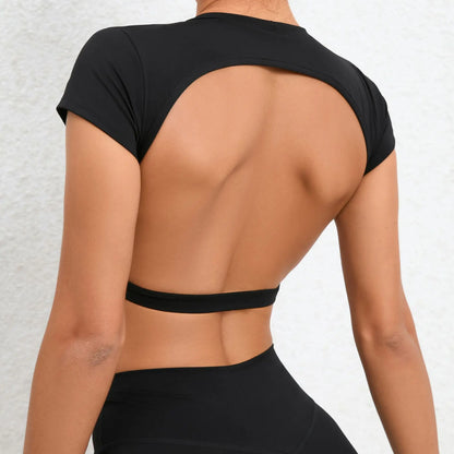 Breathable Backless Sports Shirt Yoga Crop Top