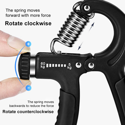 Adjustable Grip Strengthener Hand Exerciser 5-60KG