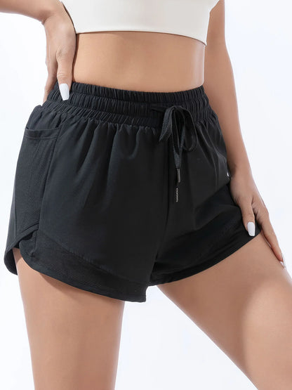 Women’s Double-Layer Quick-Dry Athletic Shorts