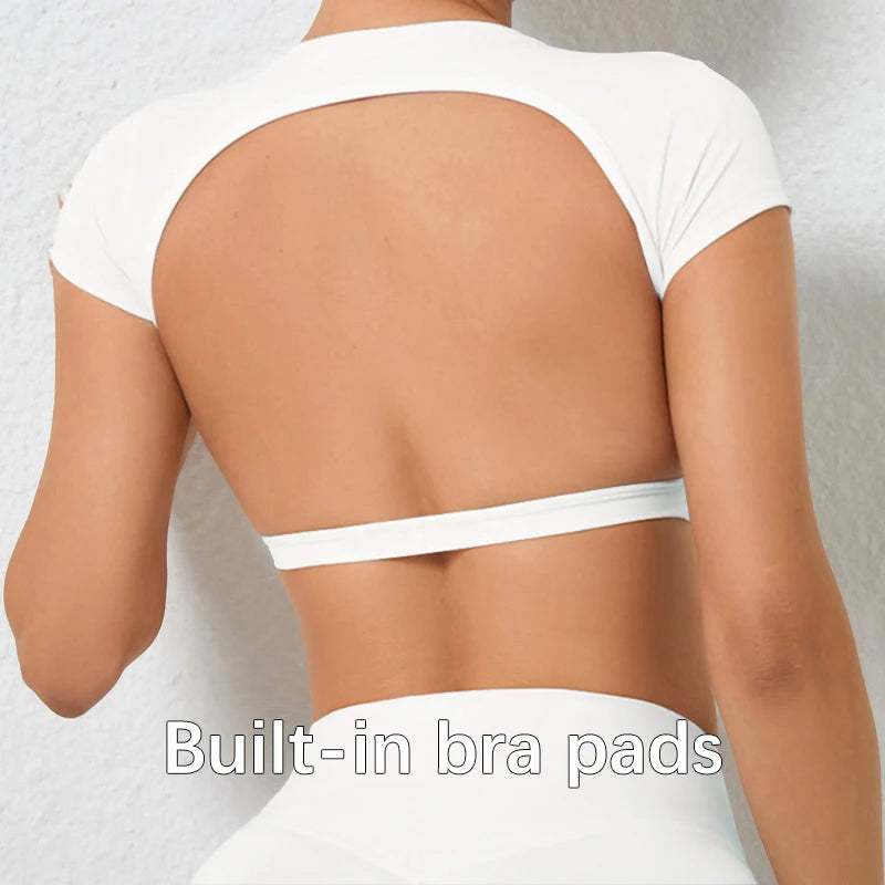 Breathable Backless Sports Shirt Yoga Crop Top