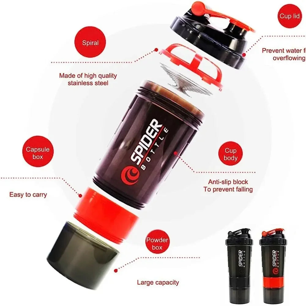 3-Layer Protein Shaker Bottle